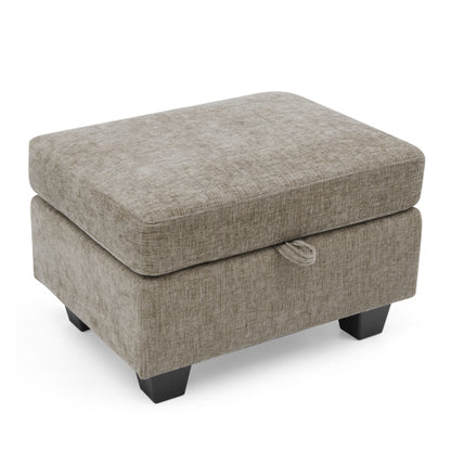 Brown Manual Recliner Single Sofa,USB Port,Cup Holders,Storage Ottoman