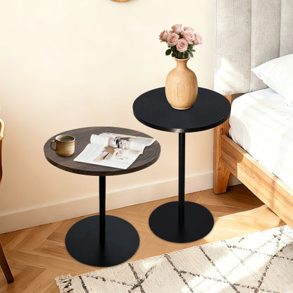 2-Piece Nesting Round Tables, Concentric Circle Top