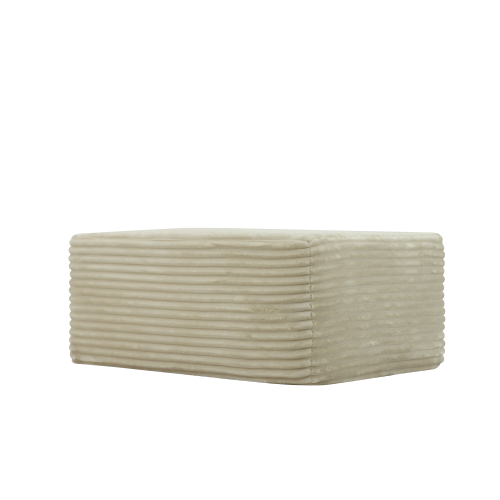 Beige Plush Casual Modern Ottoman, Stylish Practical Soft Padded Multifunctional Home Footrest Stool