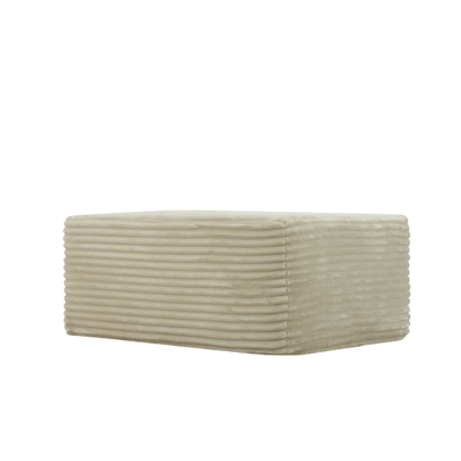 Beige Plush Casual Modern Ottoman, Stylish Practical Soft Padded Multifunctional Home Footrest Stool