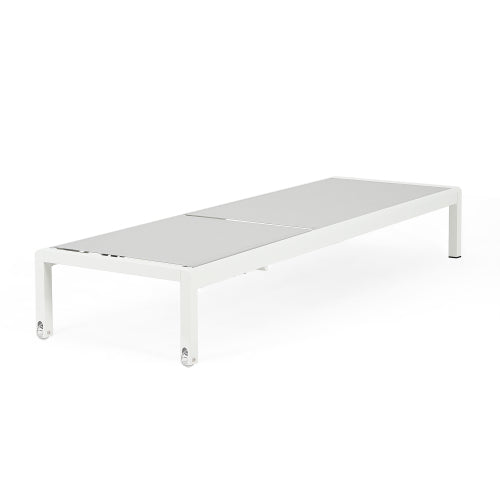 Outdoor Chaise Lounge Chair Set of 2, Aluminum Adjustable Outside Chair for Pool Patio Beach Yard