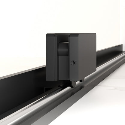 56-60" W x 72" H Semi-Frameless Sliding Shower Door, 5/16"(8mm) Clear SCGG Tempered Glass, Matte Black Finish, Cut Adjustable Width 4"