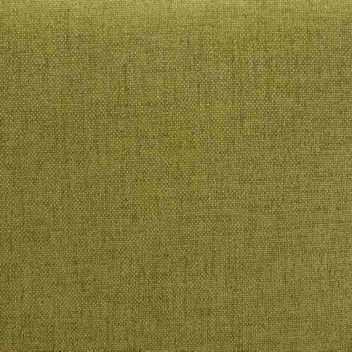 Single Olive Green Rustic Solid Wood Arm Rattan Dining Chair, Natural Finish Linen Upholstered Side Accent Chair