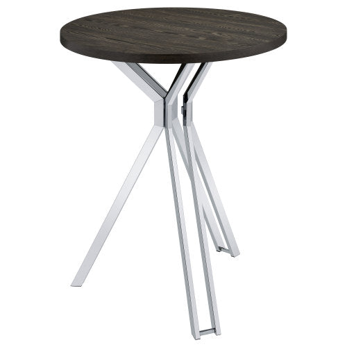 Dark Oak Round 35-inch Pub Height Bistro Bar Table