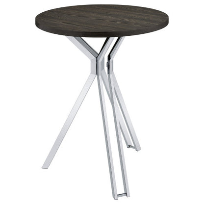 Dark Oak Round 35-inch Pub Height Bistro Bar Table