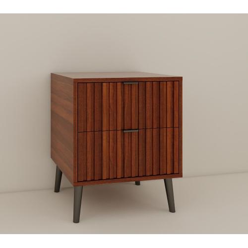 Wooden Nightstand with 2 Drawers