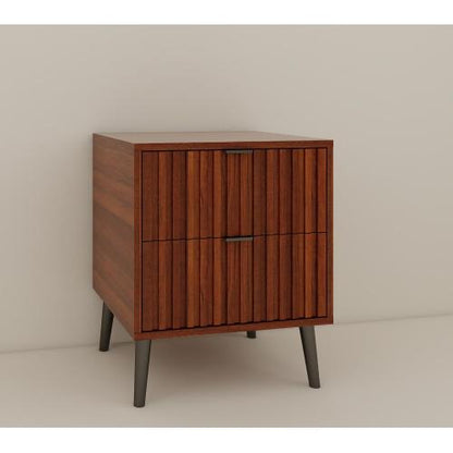 Wooden Nightstand with 2 Drawers