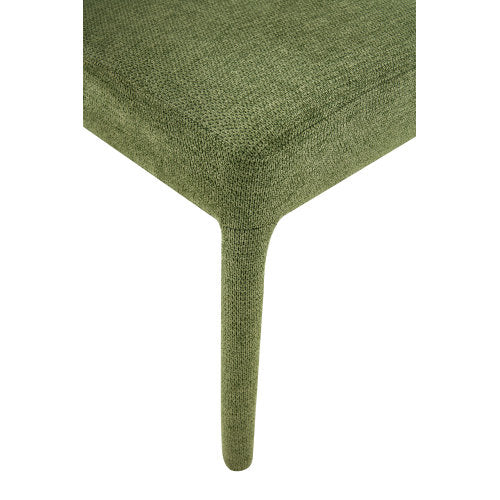 Set of 2 Boucle Fabric Hug Chairs with Armrests, Upholstered Accent Dining Chairs, Green