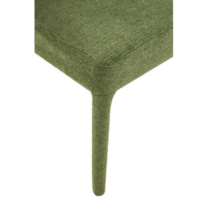 Set of 2 Boucle Fabric Hug Chairs with Armrests, Upholstered Accent Dining Chairs, Green