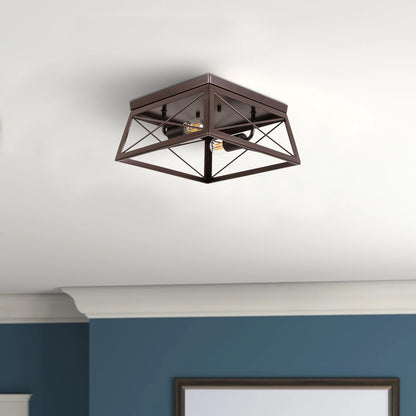 2-Light Oil Rubbed Bronze Vintage Farmhouse Interior Ceiling Fixture