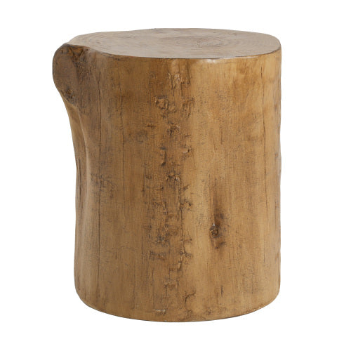 16.25 inch MGO Side Table, Hand-Painted Wood Stump Accent Table for Both Indoor and Outdoor Use