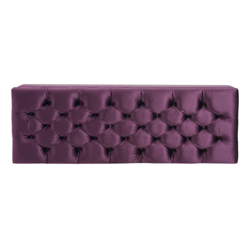 51 Inch Tufted Storage Ottoman Bench, Contemporary Diamond Stitch Upholstered Footstool with Soft Close Pressure Hinges