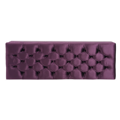 51 Inch Tufted Storage Ottoman Bench, Contemporary Diamond Stitch Upholstered Footstool with Soft Close Pressure Hinges