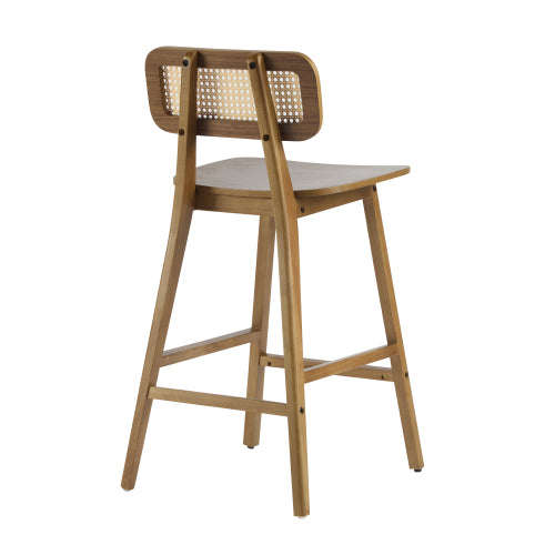 Indoor Wood Barstool, Walnut Finished, Set of 2