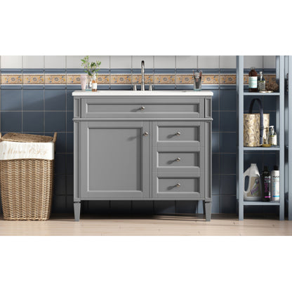 36'' Bathroom Vanity with Top Sink, Modern Bathroom Storage Cabinet with 2 Drawers and a Tip-out Drawer, Single Sink Bathroom Vanity