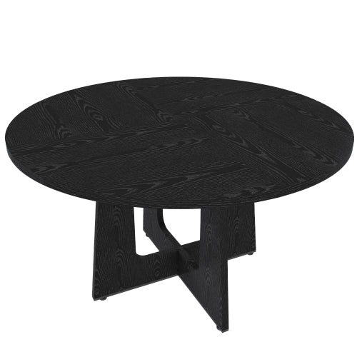 47 Inch Round Wood Grain Dining Table