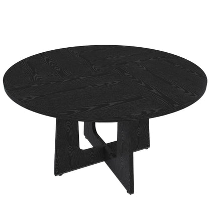 47 Inch Round Wood Grain Dining Table