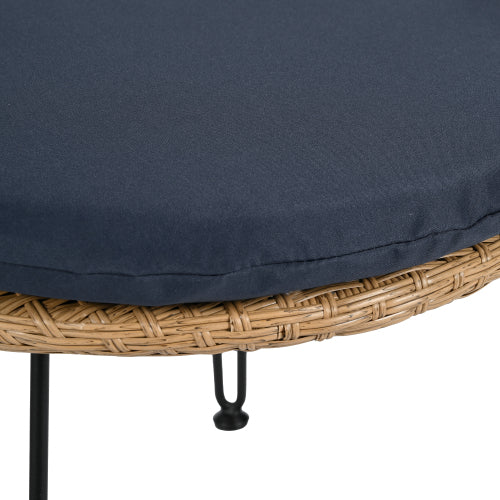 U_STYLE Outdoor Leisure Set, 2 Rattan Single Chairs with A Glass Round Table, Perfectly Suited for Patios, Balconies, and Courtyards