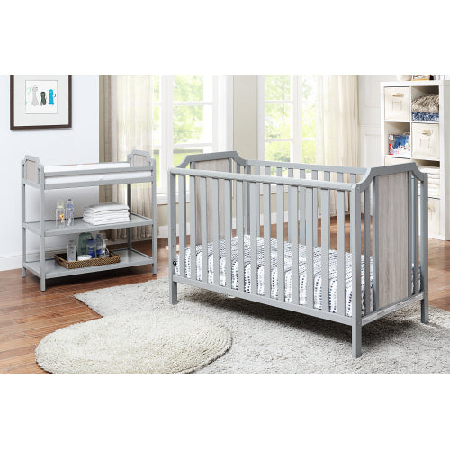 3-in-1 Convertible Crib Gray/Graystone