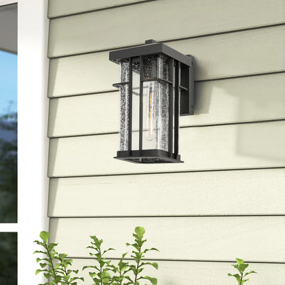 " 1-Light Matte Black Metal not Motion Sensing Outdoor Hardwired Wall Sconce with No Bulbs Included"