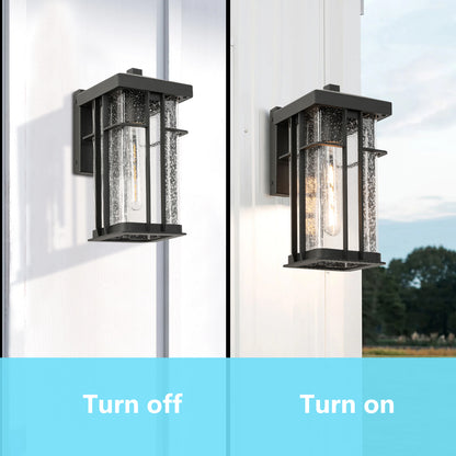 " 1-Light Matte Black Metal not Motion Sensing Outdoor Hardwired Wall Sconce with No Bulbs Included"