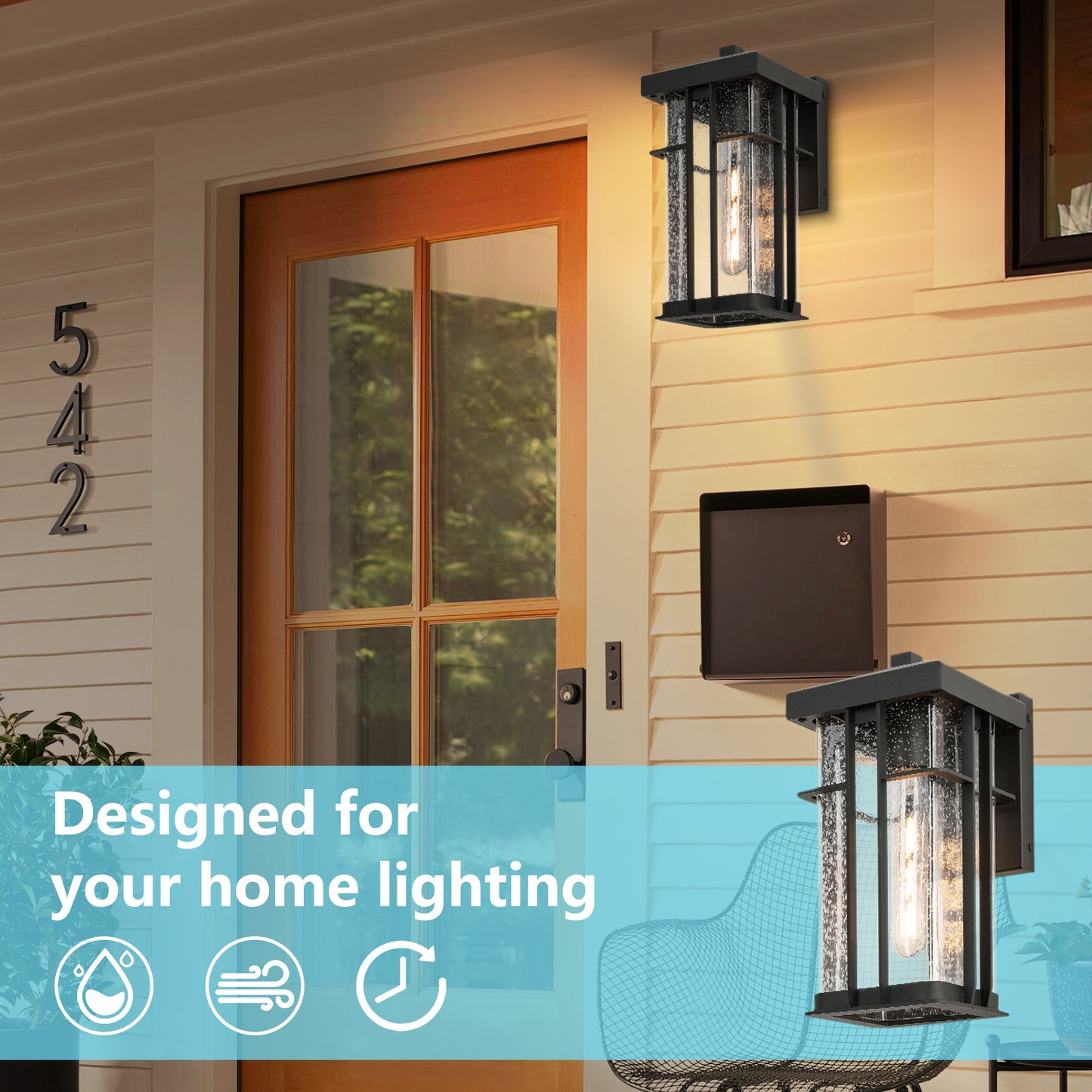 " 1-Light Matte Black Metal not Motion Sensing Outdoor Hardwired Wall Sconce with No Bulbs Included"