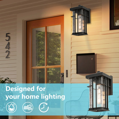 " 1-Light Matte Black Metal not Motion Sensing Outdoor Hardwired Wall Sconce with No Bulbs Included"