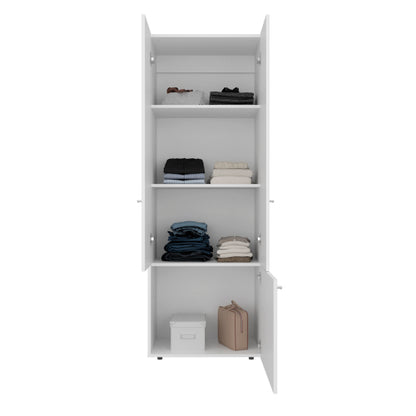 Armoire 66.9" H, 3 Doors, 3 Shelves, White - Bedroom
