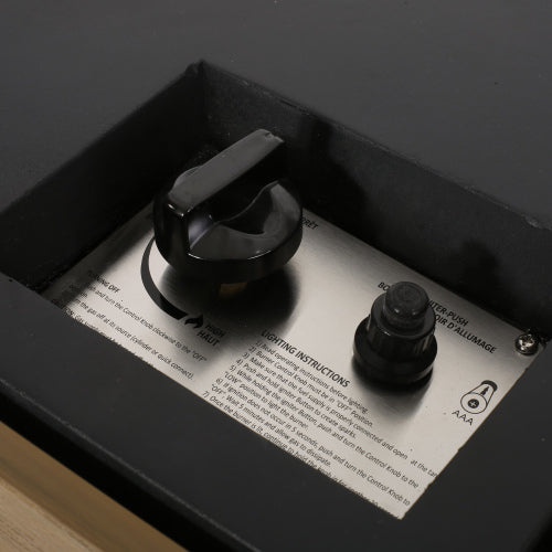 Outdoor 31" WPC Base Square Propane Fire Pit - 40,000 BTU, Brown