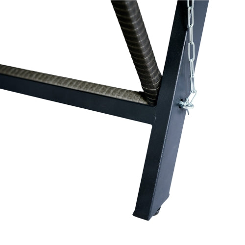 1 PCS Patio Wicker Side Foldable Bench Patio Backyard Conversation Bench Grey Wicker + Dark Grey Cushion