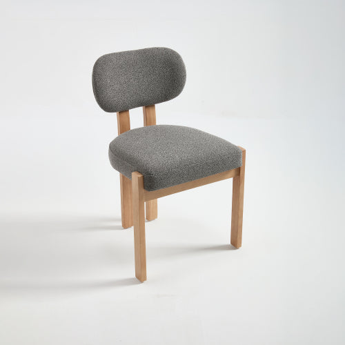 Wooden Dining Chairs Set of 2, Fabric Upholstered Farmhouse Chairs with Thick Cushion and Chenille Seat