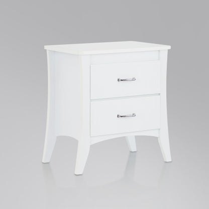 White 2-Drawer Wooden Nightstand