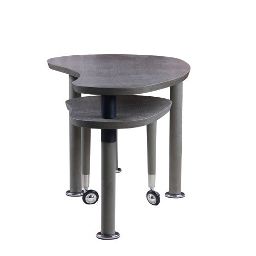 360° Rotatable Coffee Table, Oak Veneer, Grey Brown/Walnut/Black