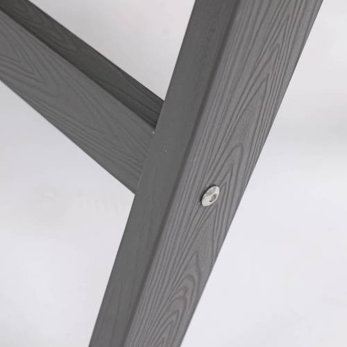 Lounge chair CHARCOAL GREY color, suitable for all seasons: Outdoor lounge chair, made of sturdy HIPS material, equipped with 304 stainless steel accessories.