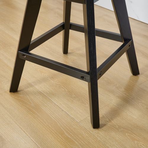 Swivel Velvet Barstools with Button Tufted Decoration and Wooden Legs, and Chrome Nailhead Trim, Leisure Style Bar Chairs,Bar stools, Set of 2 (Black)