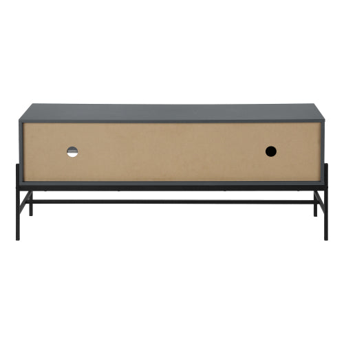 Grey 60 inch TV Stand with Storage Cabinet and Open Shelf