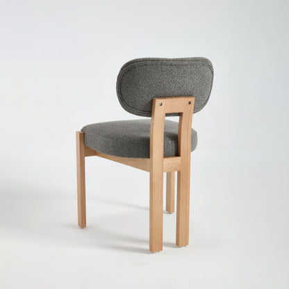 Wooden Dining Chairs Set of 2, Fabric Upholstered Farmhouse Chairs with Thick Cushion and Chenille Seat