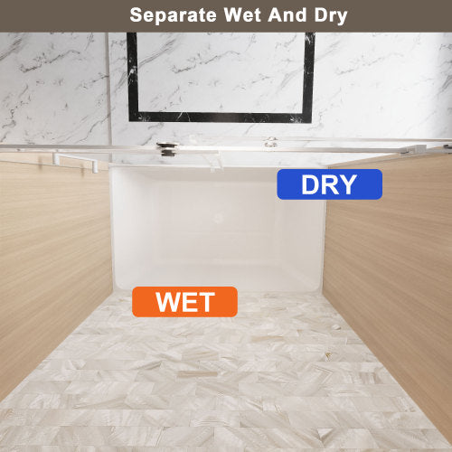 Frameless Single sliding shower door 56-60 "W x 60" H, 1/4 "(6 mm) Clear Tempered Glass, Explosion Proof Film, Stainless Steel Handle Square Tube Track ,Brushed Nickel