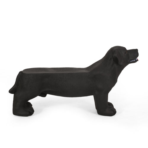 DOG BENCH, Outdoor Bench, Matte Black + Black, No Assembly Required