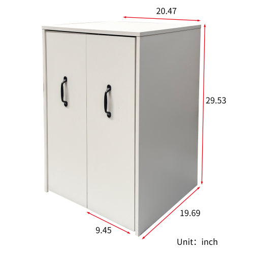 3-Tier Adjustable Side Panel Mobile Dustproof Storage Bookcase Cabinet