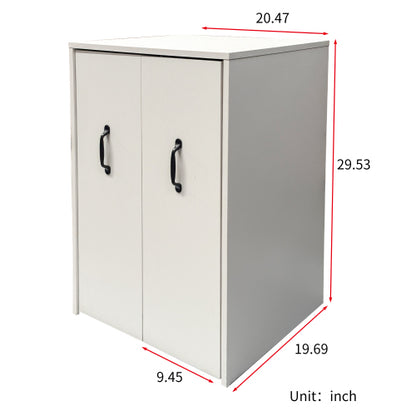 3-Tier Adjustable Side Panel Mobile Dustproof Storage Bookcase Cabinet