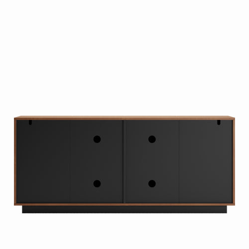 Walnut Mid Century Sideboard with 3D Geometric Doors