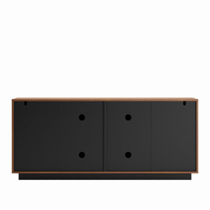 Walnut Mid Century Sideboard with 3D Geometric Doors