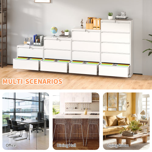 4-Drawer Heavy Duty Metal Lockable Lateral File Cabinet For Office