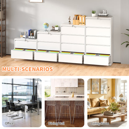 4-Drawer Heavy Duty Metal Lockable Lateral File Cabinet For Office