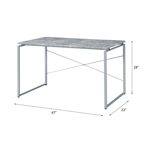 Jurgen Faux Concrete  Silver Finish Writing Desk