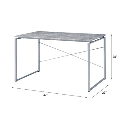 Jurgen Faux Concrete  Silver Finish Writing Desk