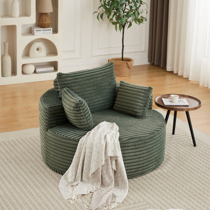 50"L Corduroy Sponge single sofa,No Assembly Required,Fluffy Modern Sleeper Chair for Living room, Bedroom, Lounge and Projection Room(Not a swivel chair.)