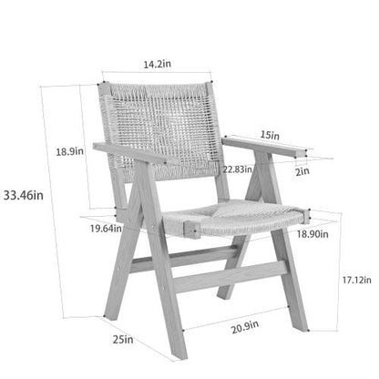 Lounge chair Light Gray color, suitable for all seasons: Outdoor lounge chair, made of sturdy HIPS material, equipped with 304 stainless steel accessories.
