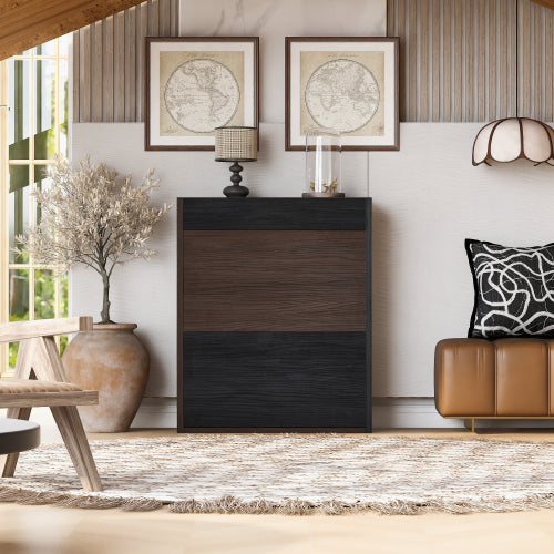 32.5 inch-58.8 inchW 40 inchH Multifuctional Storage Cabinet, Buffet Sideboard Cabinet with Drawer, Corner Cabinet for 44 inchH Window decor, Livingroom, Hallway, Entryway, Kitchen & Office  - Black & Walnut